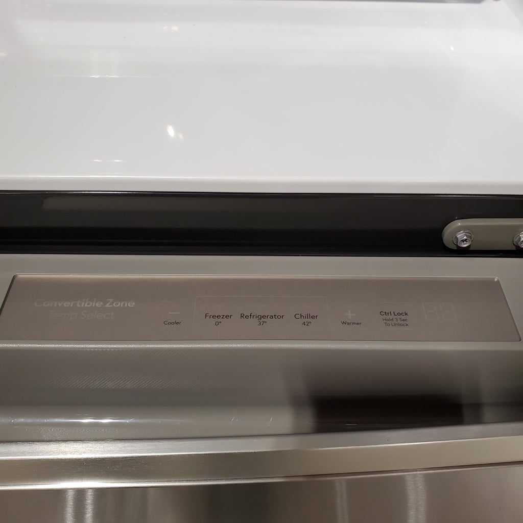 Pictures of GE Profile ENERGY STAR® 22.9 Cu. Ft. Counter-Depth Quad-Door Refrigerator with Dual-Dispense AutoFill Pitcher and Door in Door GE9851 - PHD23BYWFS - New in Box - Neu Appliance Outlet - Discount Appliance Outlet in Austin, Tx
