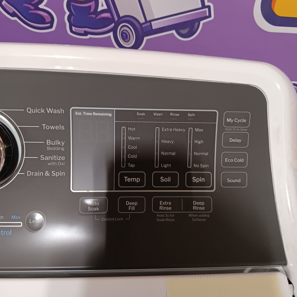 GE 4.5 cu. ft. Top Load Washer with Water Level Control GTW585BSVWS - New in Box and GE Electric 7.4 Cu. Ft. Front Load Dryer with Sensor Dry in White GTD58EBSVWS - Open Box