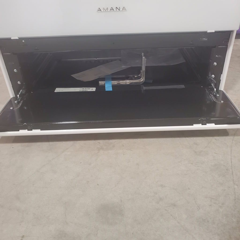 Pictures of Amana White Gas 30 Inch Range with Easy Clean Glass Door and Temp Assure Cooking System AGR4203MNW - Scratch and Dent (Minor) - Neu Appliance Outlet - Discount Appliance Outlet in Austin, Tx