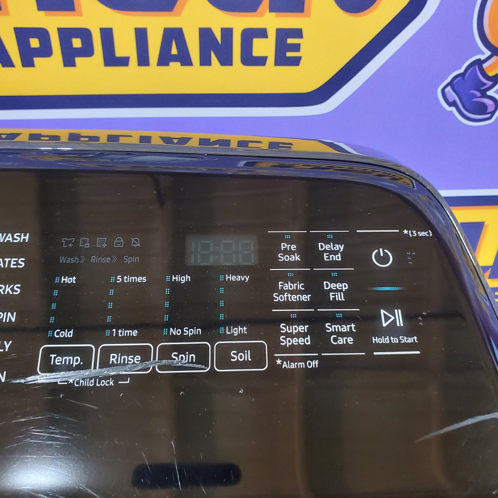 Pictures of Samsung 5.0 cu. ft. Energy Star Top Load Washer with Active Water Jet in Black Stainless Steel 1CR03094 - WA50R5400AV - Certified Refurbished - Neu Appliance Outlet - Discount Appliance Outlet in Austin, Tx