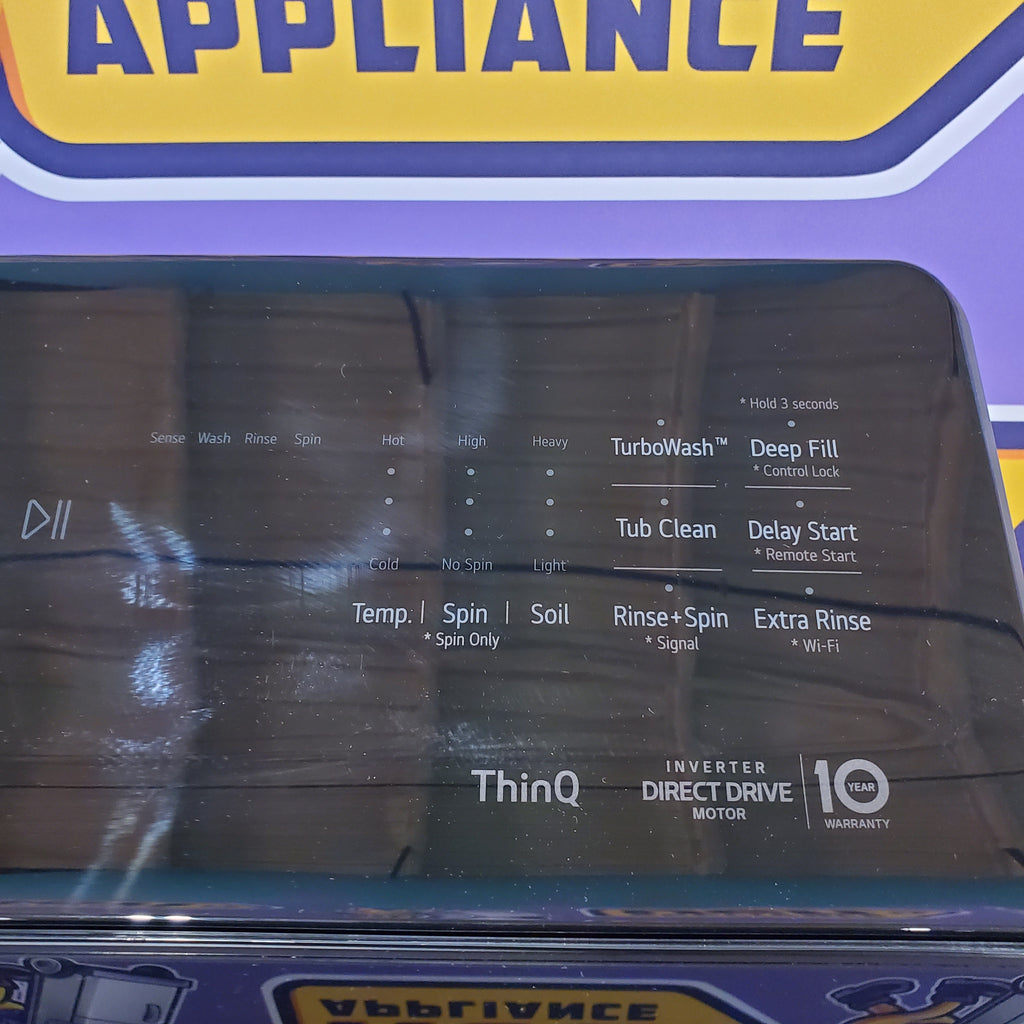 Pictures of LG 5.3 cu. ft. Capacity Top Load Washer with 4-Way® Agitator and EasyUnload™ WT8405CB - Open Box and LG 7.3 cu. ft. Capacity Smart Rear Control Electric Dryer with AI Sensing, EasyLoad™ Door DLE8400BE - Open Box - Neu Appliance Outlet - Discount Appliance Outlet in Austin, Tx