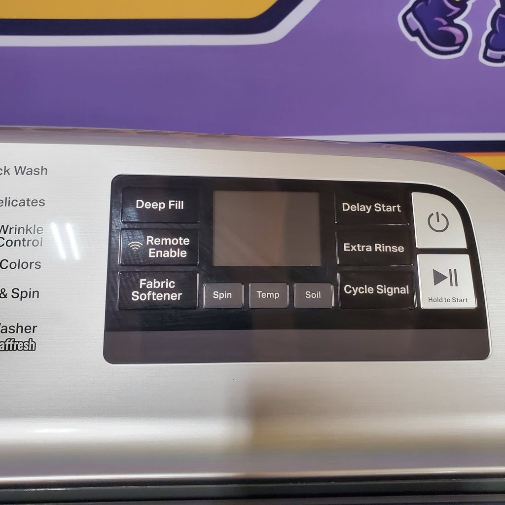 Pictures of Maytag 5.3 cu. ft. Metallic Slate Smart Capable ENERGY STAR Top Load Washing Machine with Extra Power MVW7232HC - Scratch & Dent (Minor) and Maytag 7.4 Cu. Ft. Metallic Slate Electric Dryer with Extra Power MED7230HC - Open Box - Neu Appliance Outlet - Discount Appliance Outlet in Austin, Tx