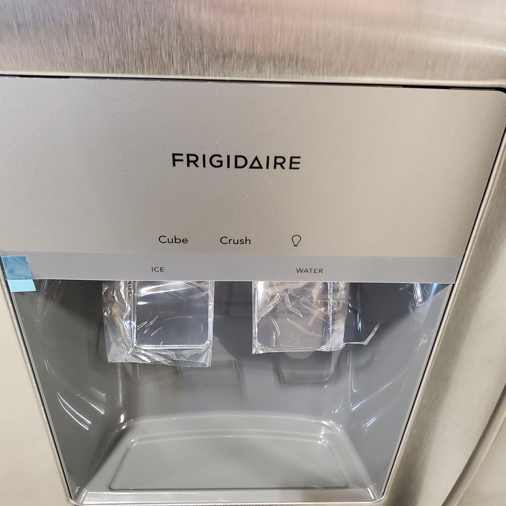 Frigidaire 25.6 cu. ft. ENERGY STAR Side by Side Refrigerator with Exterior Water and Ice Dispenser in Stainless Steel FRSS2623AS - Scratch & Dent (Minor)