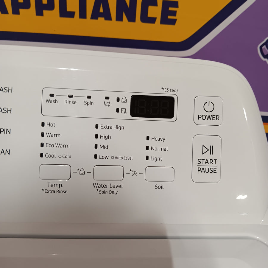 Samsung 4.5 cu. ft. Top Load Washer with Vibration Reduction Technology+ in White WA45T3200AW - Scratch & Dent (Minor) and Samsung 7.2 cu. ft. Electric Dryer with Sensor Dry in White 16251 - DVE45T3200W - Open Box