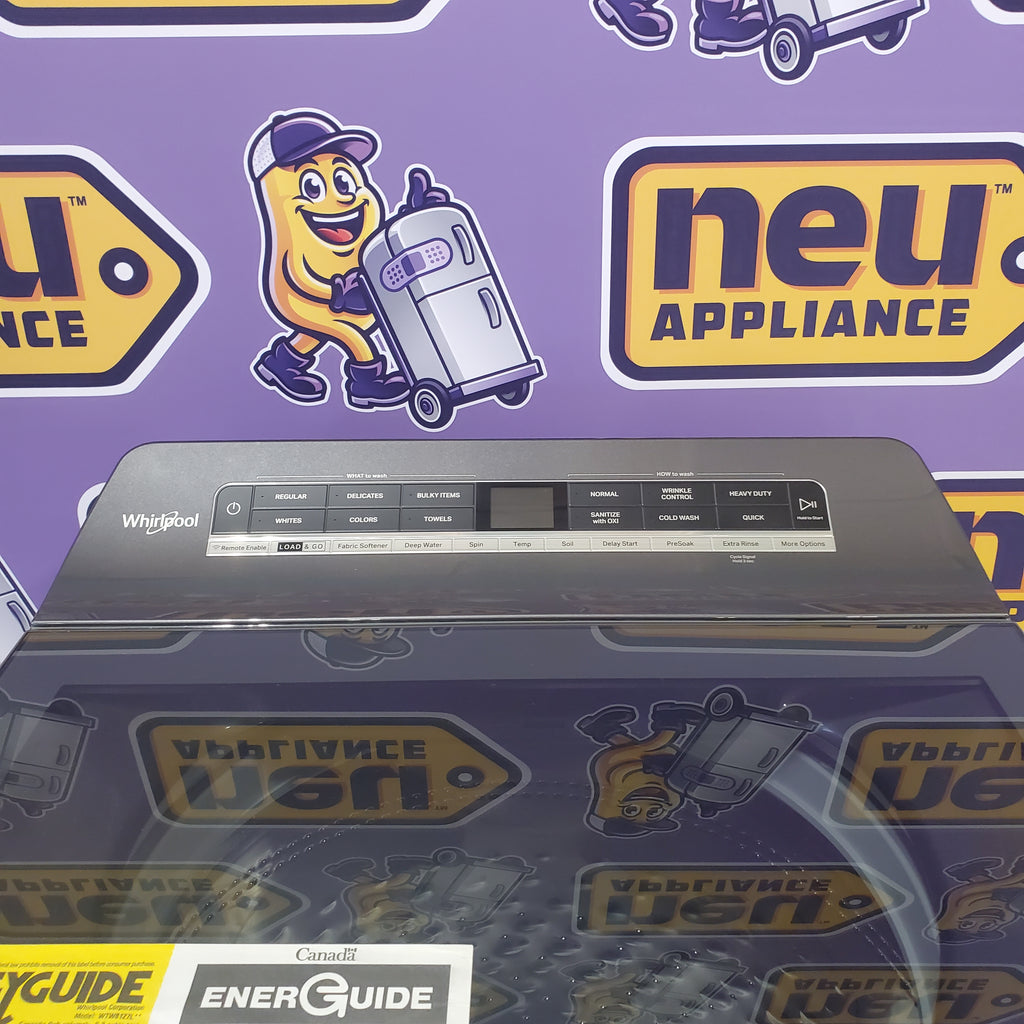 Pictures of Whirlpool Chrome Shadow Top Load 5.2 Cu. Ft. Washer with Removable Agitator WTW8127LC and Whirlpool Chrome Shadow Electric 7.4 Cu. Ft. Dryer with Moisture Sensor WED8127LC - Scratch and Dent Minor - Neu Appliance Outlet - Discount Appliance Outlet in Austin, Tx
