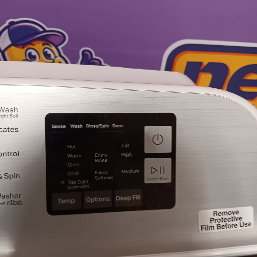 Pictures of Maytag Top Load 4.8 cu ft Washer with Deep Fill and Slow-Close Glass Lid MVW6200KW - Scratch & Dent (Minor) and Maytag 7.0 cu ft Electric Dryer with Moisture Sensing and Quick Dry Cycle 16157 - MED6200KW - Scratch & Dent (Minor) - Neu Appliance Outlet - Discount Appliance Outlet in Austin, Tx
