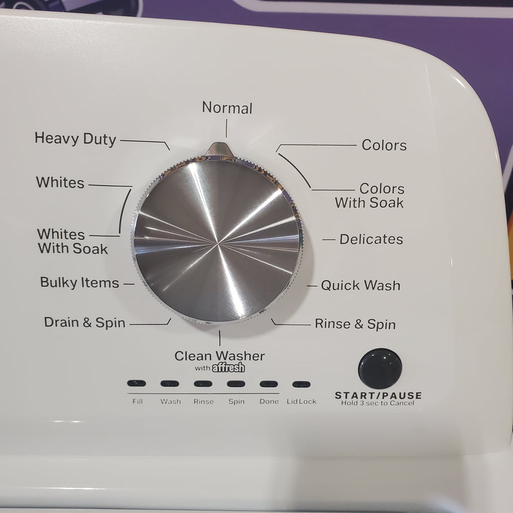 Pictures of Maytag Top Load 3.8 cu. ft. Washer with Deep Fill and Quick Wash Cycle MVW4005SW and Top Load Electric Wrinkle Prevent 7.0 cu. ft. Dryer with Auto Dry MED4005SW - Scratch & Dent - (Minor) - Neu Appliance Outlet - Discount Appliance Outlet in Austin, Tx