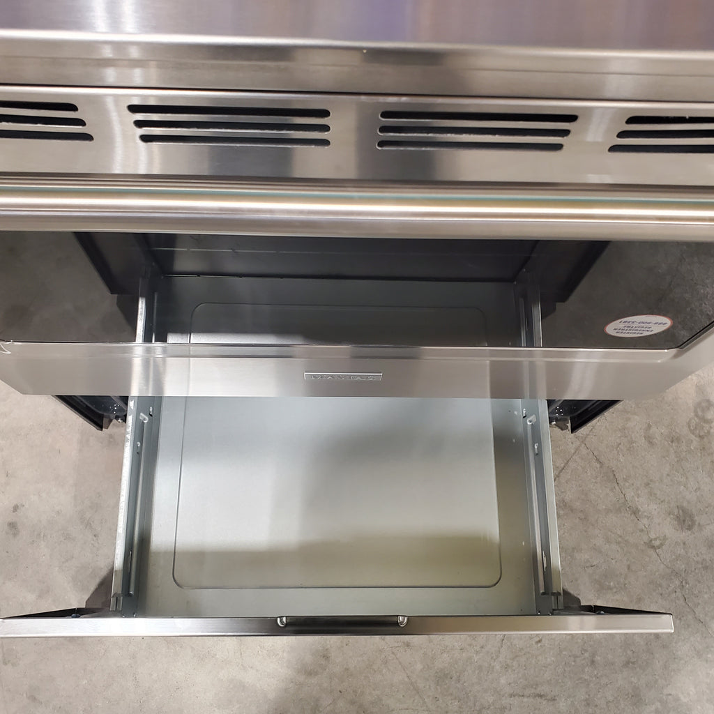 Pictures of Maytag Stainless Steel 30-Inch Wide 5.3 cu. ft. Electric Range With Steam Clean and Edge-to-Edge Ceramic Glass Cooktop MFES4030RS - Scratch & Dent - Minor - Neu Appliance Outlet - Discount Appliance Outlet in Austin, Tx