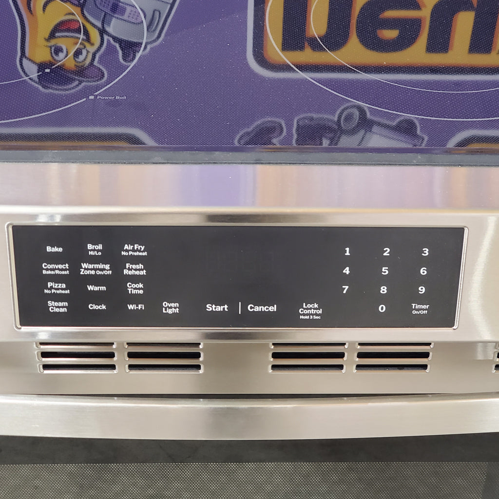 Pictures of GE® Fingerprint Resistant Stainless 30" Slide-In Electric Convection Range with No Preheat Air Fry and EasyWash™ Oven Tray GRS60LAVFS - Open Box - Neu Appliance Outlet - Discount Appliance Outlet in Austin, Tx