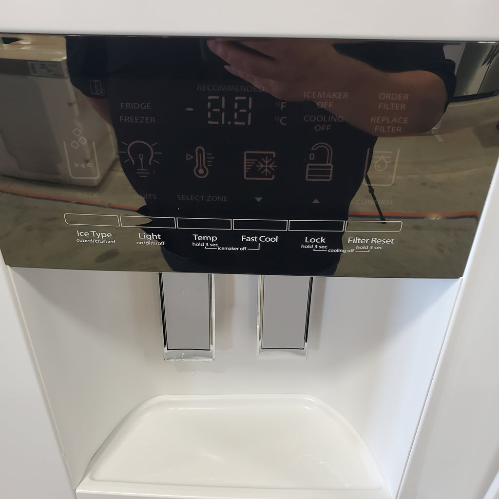 Pictures of Whirlpool 36 in. 24.7 cu. ft. Wide French Door Bottom Mount Refrigerator with Maximum Ice Capacity in White WRFF3436RW - Scratch & Dent (Minor) - Neu Appliance Outlet - Discount Appliance Outlet in Austin, Tx