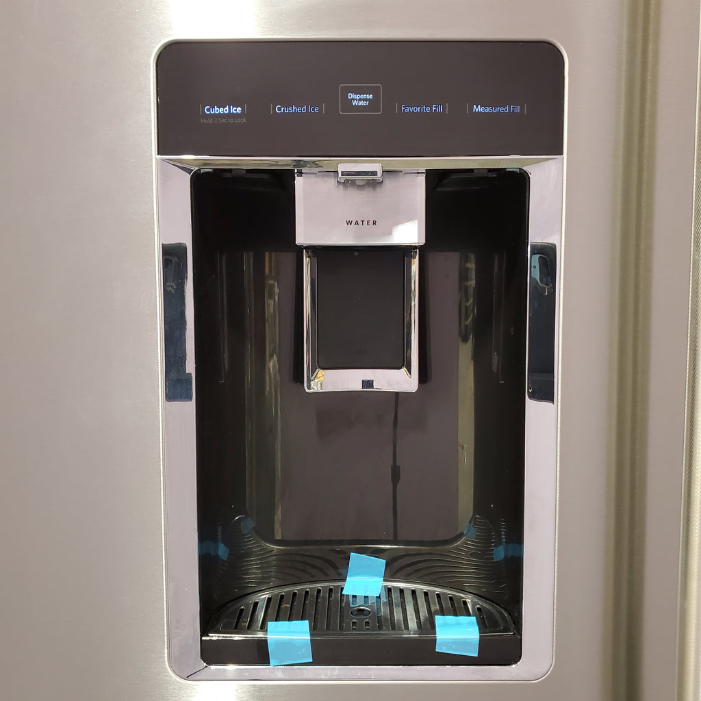 Pictures of KitchenAid 23.8 cu. ft. Counter-Depth French Door Platinum Interior Refrigerator with PrintShield™ Finish 31133SD123 - KRFC704FPS - Scratch and Dent (Moderate) - Neu Appliance Outlet - Discount Appliance Outlet in Austin, Tx