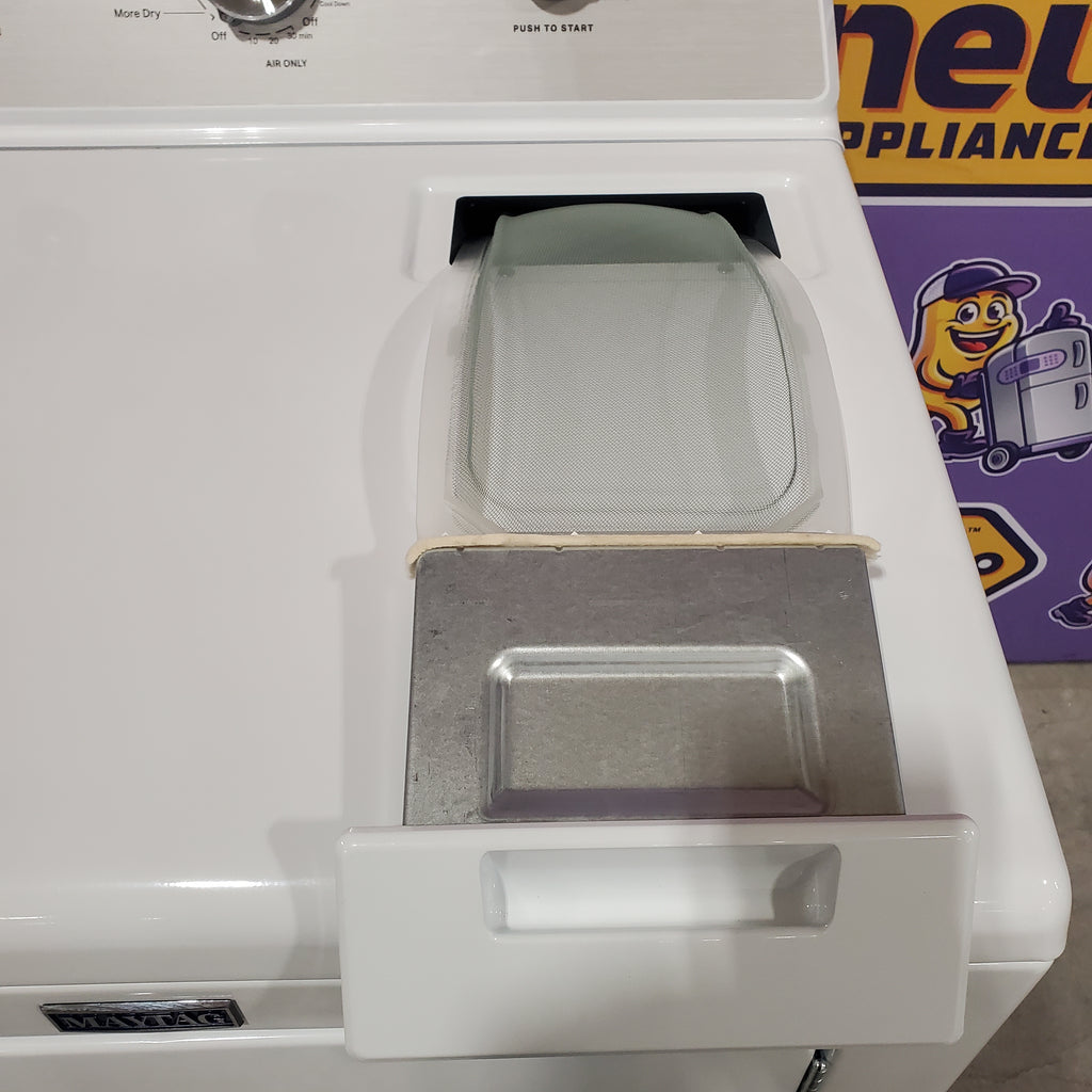 Maytag 4.5 cu. ft. Capacity Top Load Washer with Power™ Agitator and Deep Fill MVW4505MW - Scratch & Dent (Minor) and Maytag 7.0 cu. ft. Capacity Top Load Electric Wrinkle Prevent Dryer 16119 - MED4500MW - Open Box