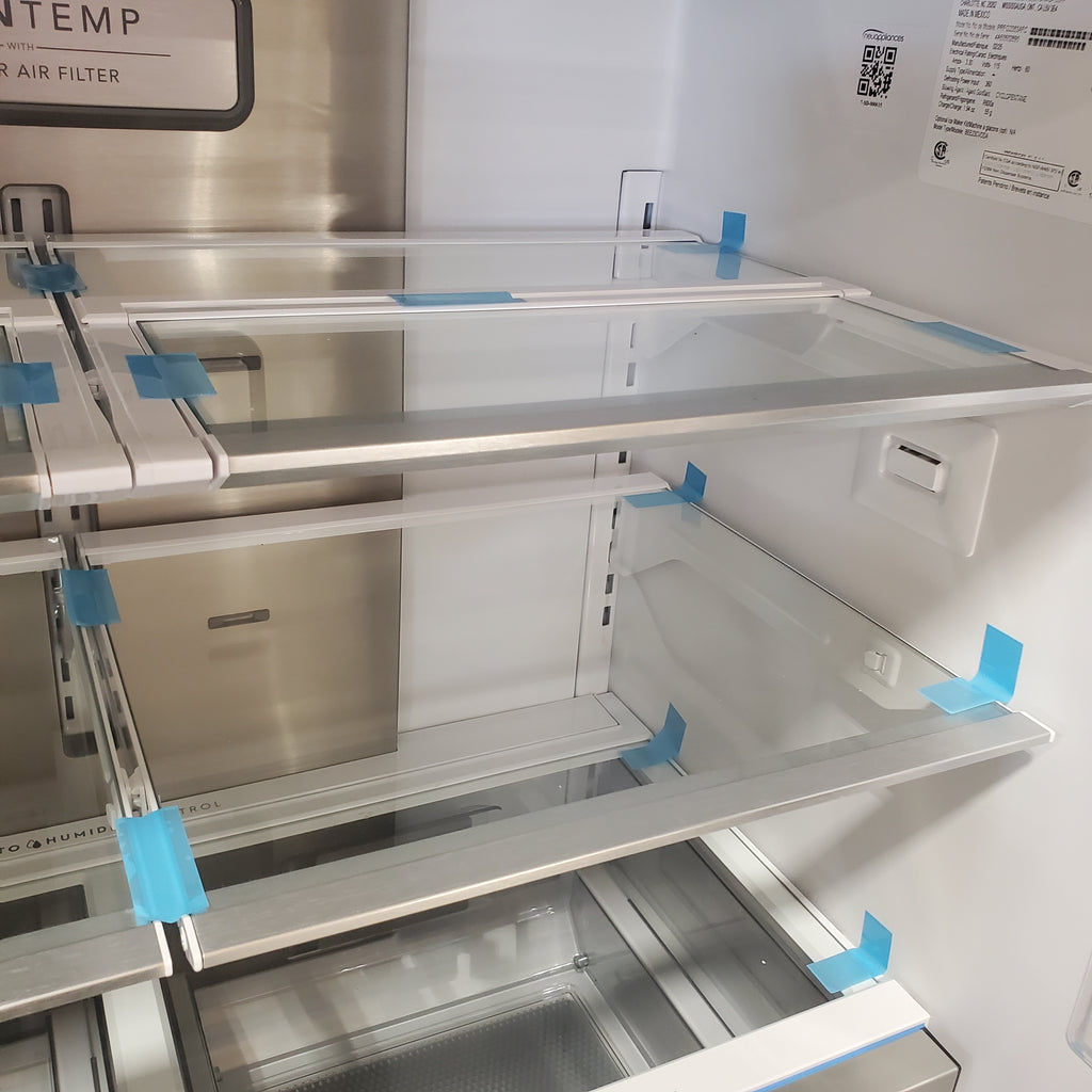 Pictures of Frigidaire Professional Stainless Steel Counter Depth 3 Door French Door 23 Cu. Ft. Refrigerator with Adjustable Temperature Drawer and CrispSeal Plus Crispers PRFG2383AFC - Scratch and Dent (Minor) - Neu Appliance Outlet - Discount Appliance Outlet in Austin, Tx