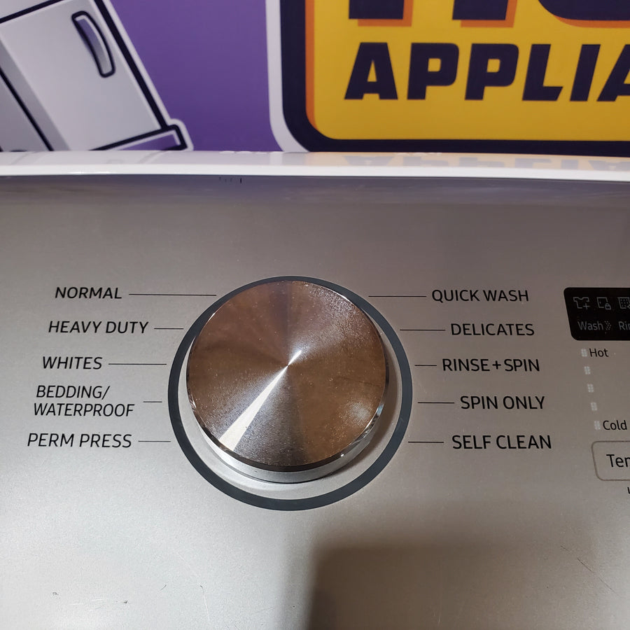 Samsung White Top Load 5.0 Cu. Ft. Washer with Active Water Jet WA50R5200AW - Certified Refurbished and Samsung White Electric 7.4 Cu. Ft. Dryer with Sensor Dry 16036 - DVE50R5200W - Certified Refurbished