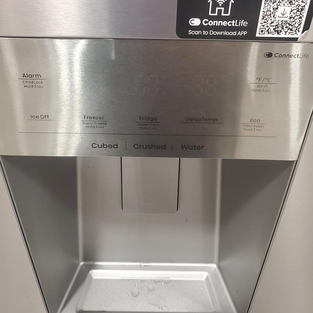 Pictures of Hisense Stainless Steel PureFlat 25.6-cu ft 4-Door Smart French Door ENERGY STAR Refrigerator with Ice Maker, Water and Ice Dispenser HRM260N6TSE - Scratch & Dent (Minor) - Neu Appliance Outlet - Discount Appliance Outlet in Austin, Tx
