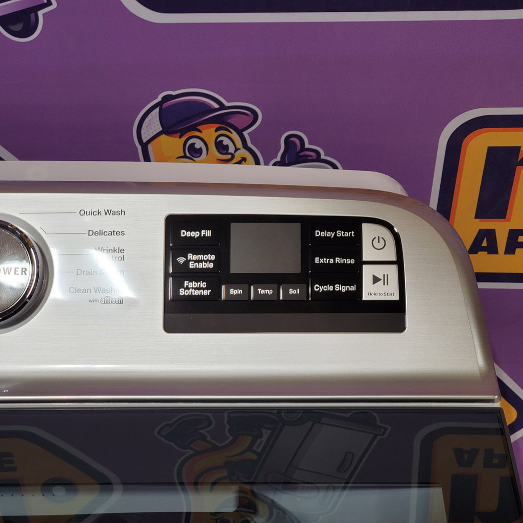 Pictures of Maytag 4.7 cu. ft. Smart Top Load Washing Machine with Extra Power Button and Deep Fill Option MVW6230HW - Open Box and Maytag 7.0 cu. ft. Electric Dryer with Moisture Sensing and Quick Dry Cycle 15029 - MED6200KW - Scratch & Dent (Minor) - Neu Appliance Outlet - Discount Appliance Outlet in Austin, Tx