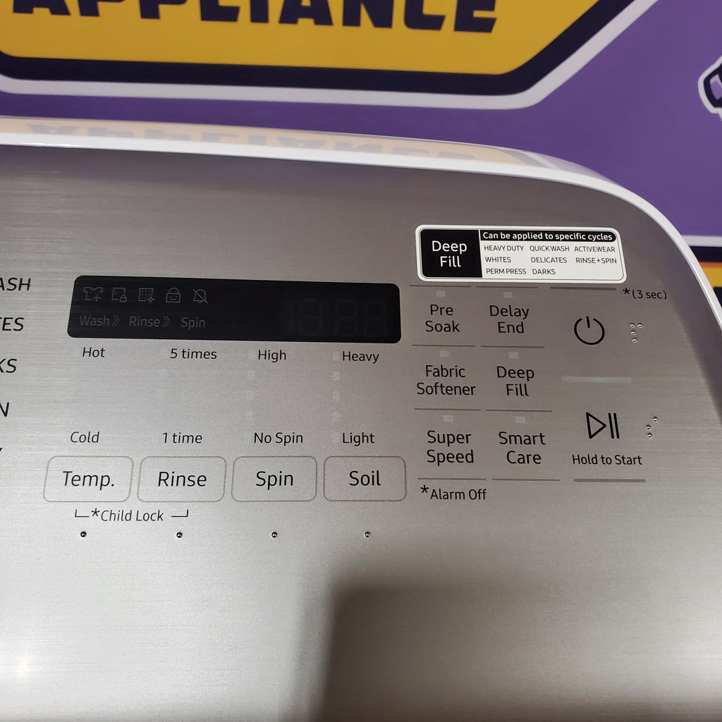 Pictures of Samsung Top Load 5.0 Cu. Ft. Washer with Super Speed in White 1CR04026 - WA50R5400AW - Certified Refurbished - Neu Appliance Outlet - Discount Appliance Outlet in Austin, Tx
