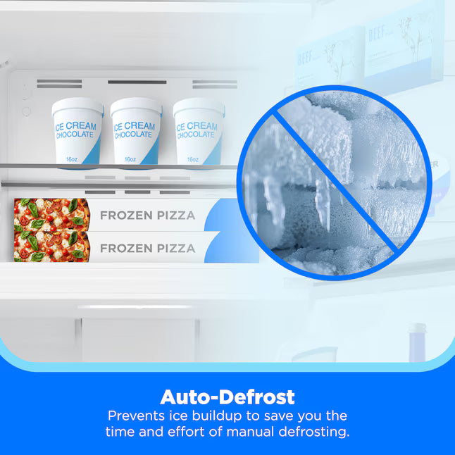 Midea Garage Ready 18 Cu. Ft. Top Freezer Refrigerator with Gallon Sized Door Bins, Ice Maker Ready, and LED Lighting 225521178 - MRT18D3BBB