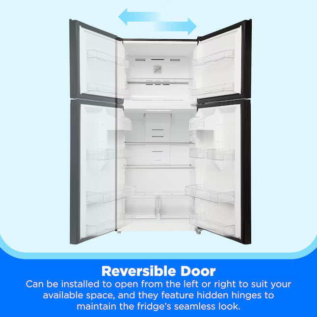 Midea Garage Ready 18 Cu. Ft. Top Freezer Refrigerator with Gallon Sized Door Bins, Ice Maker Ready, and LED Lighting 225521178 - MRT18D3BBB