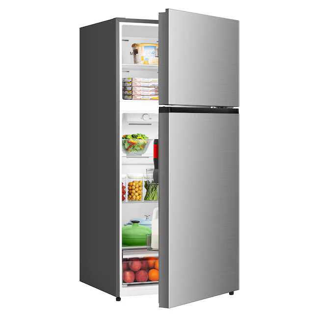 Hisense 21.2-cu ft Standard-Depth 30-in Wide Top-Freezer Refrigerator ( Stainless Steel ) Garage Ready ENERGY STAR Certified