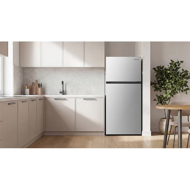 Hisense 21.2-cu ft Standard-Depth 30-in Wide Top-Freezer Refrigerator ( Stainless Steel ) Garage Ready ENERGY STAR Certified