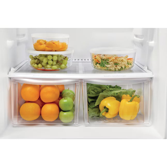 Frigidaire 20.4-cu ft Standard-Depth 30-in Wide Top-Freezer Refrigerator in EasyCare Stainless Steel LFTR2021TF - Open Box)