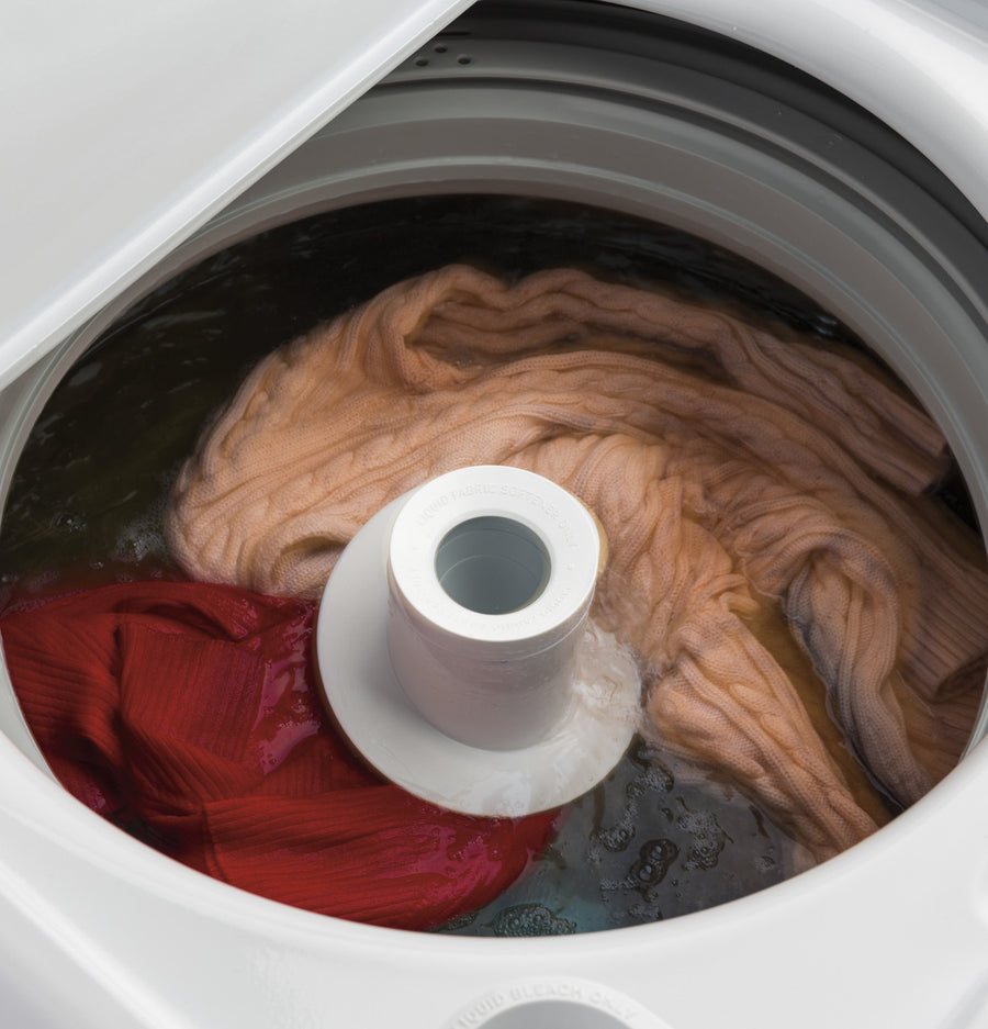 GE White Top Load 4.2 Cu. Ft. Washer with Stainless Steel Basket and Dual Action Agitator 05121CR89 - GTW460ASJWW - Certified Refurbished