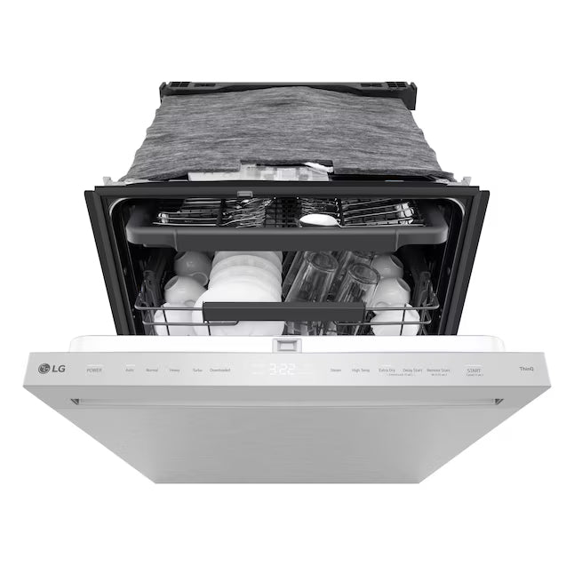LG FlushFit 24" Top Control Smart Built-In Stainless Steel Tub Dishwasher with 3rd Rack, AutoVent Dry and 46dBA in Stainless Steel LDNPQ445S - Scratch & Dent (Minor)