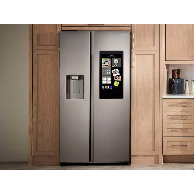 Samsung 26.7 cu. ft. Standard Depth Smart Side by Side Refrigerator in Stainless Steel with Family Hub 310104CR12822 - RS27T5561SR - Scratch & Dent (Minor)