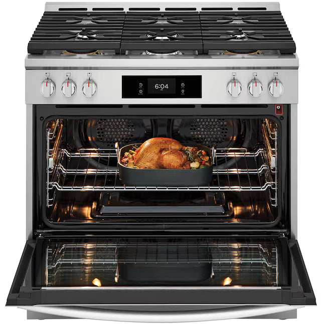 Frigidaire Gallery Stainless Steel 36" Gas Range with Quick Preheat + Air Fry 20132SD308 - GCFG3661AF - Scratch & Dent (Moderate)