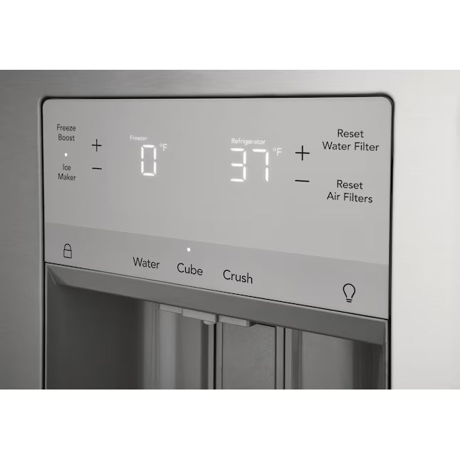 Frigidaire 27.8 cu. ft. 3 Door French Door Refrigerator with Exterior Water and Ice Dispenser 22136SD341 - FRFS2823AS - Scratch & Dent (Moderate)