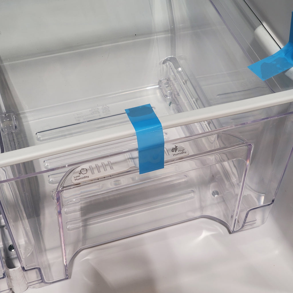 Pictures of Whirlpool 33" Wide Top Freezer 20.5 cu ft Refrigerator with Ice Maker and Frameless Glass Shelves and Flexi-Slide Bin 22SD026 - WRT311FZDW - Scratch & Dent (Minor) - Neu Appliance Outlet - Discount Appliance Outlet in Austin, Tx