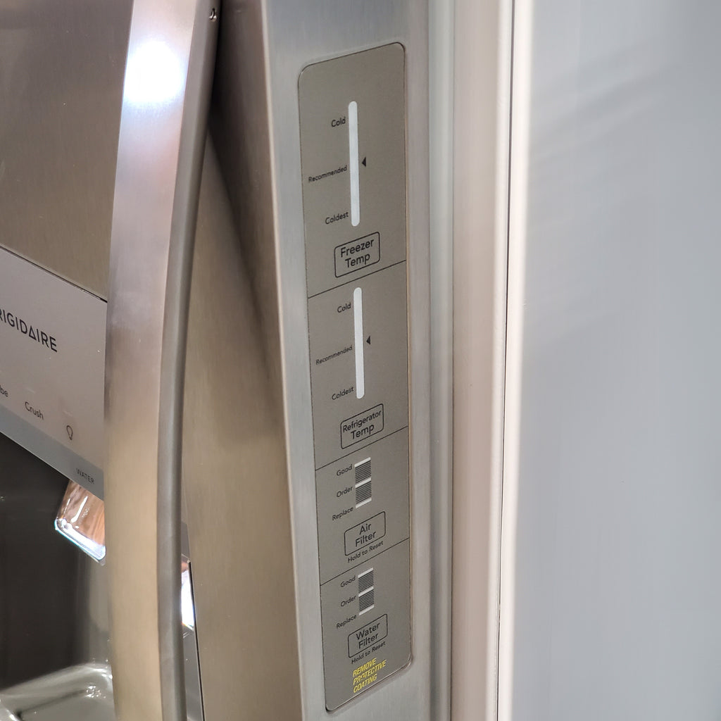 Frigidaire 25.6-cu ft ENERGY STAR Side-by-Side Refrigerator with Ice Maker in Fingerprint Resistant Stainless Steel 24SD49 - FRSS26L3AF - Scratch & Dent (Minor)