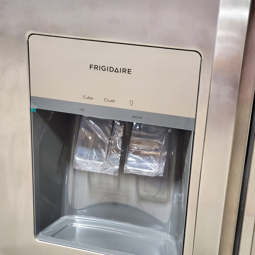 Frigidaire 25.6 cu. ft. ENERGY STAR Side by Side Refrigerator with Exterior Water and Ice Dispenser in Stainless Steel 3SD813 - FRSS2623AS - Scratch & Dent (Minor)