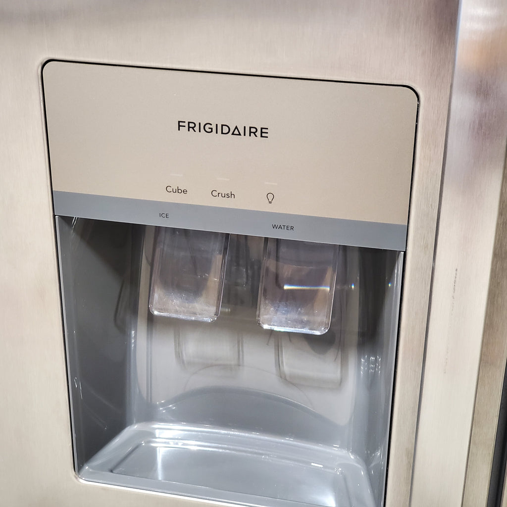 Frigidaire 25.6 cu. ft. ENERGY STAR Side by Side Refrigerator with Exterior Water and Ice Dispenser in Stainless Steel 3SD971 - FRSS2623AS - Scratch & Dent (Minor)