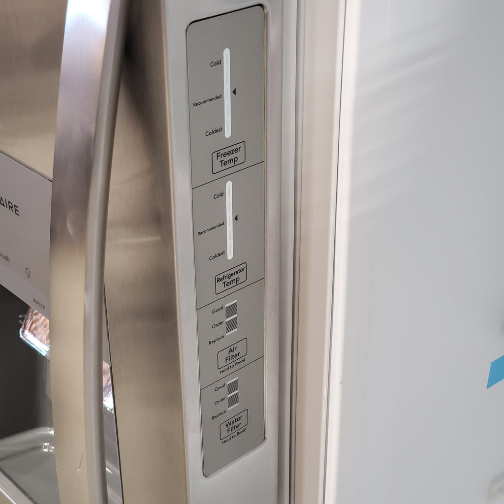 Frigidaire 25.6 cu. ft. ENERGY STAR Side by Side Refrigerator with Exterior Water and Ice Dispenser in Stainless Steel 3SD843 - FRSS2623AS - Scratch & Dent (Minor)