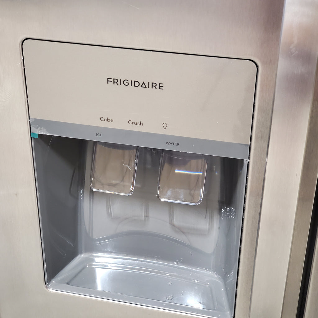 Frigidaire 25.6 cu. ft. ENERGY STAR Side by Side Refrigerator with Exterior Water and Ice Dispenser in Stainless Steel 3SD1078 - FRSS2623AS - Scratch & Dent (Minor)