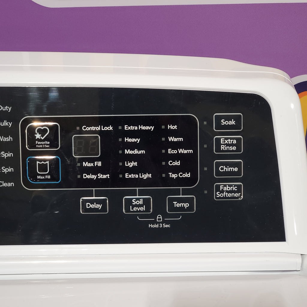 Frigidaire 4.1 Cu. Ft. Top Load Washer with 12 Wash Cycles and Quick Wash Cycle FFTW4120SW - Scratch and Dent (Minor) and Frigidaire 7 Cu. Ft. Electric Dryer in White 16116 - FLVE7523BW - Scratch & Dent (Moderate)