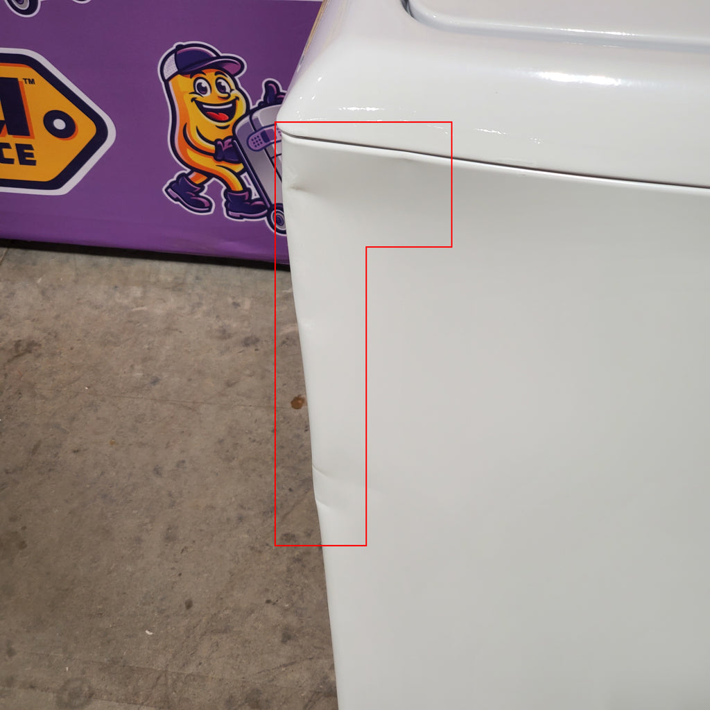 Pictures of Hotpoint® 4.0 cu. ft. Capacity Washer with Cold Plus and Water Level Control HTW265ASWWW - Scratch & Dent (Moderate) and Hotpoint® 6.2 cu. ft. vented Electric Dryer with Auto Dry 16101 - HTX26EASWWW - Scratch & Dent (Minor) - Neu Appliance Outlet - Discount Appliance Outlet in Austin, Tx