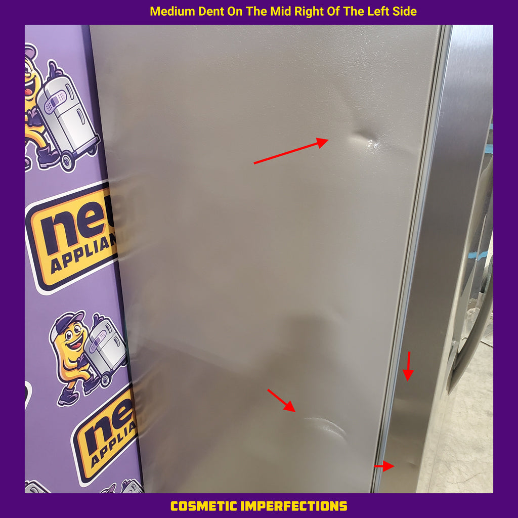 Pictures of Frigidaire 25.6-cu ft Side-by-Side Refrigerator with Ice Maker (Fingerprint Resistant Stainless Steel) ENERGY STAR-FRSS26L3AF-Scratch and Dent( Minor) - Neu Appliance Outlet - Discount Appliance Outlet in Austin, Tx