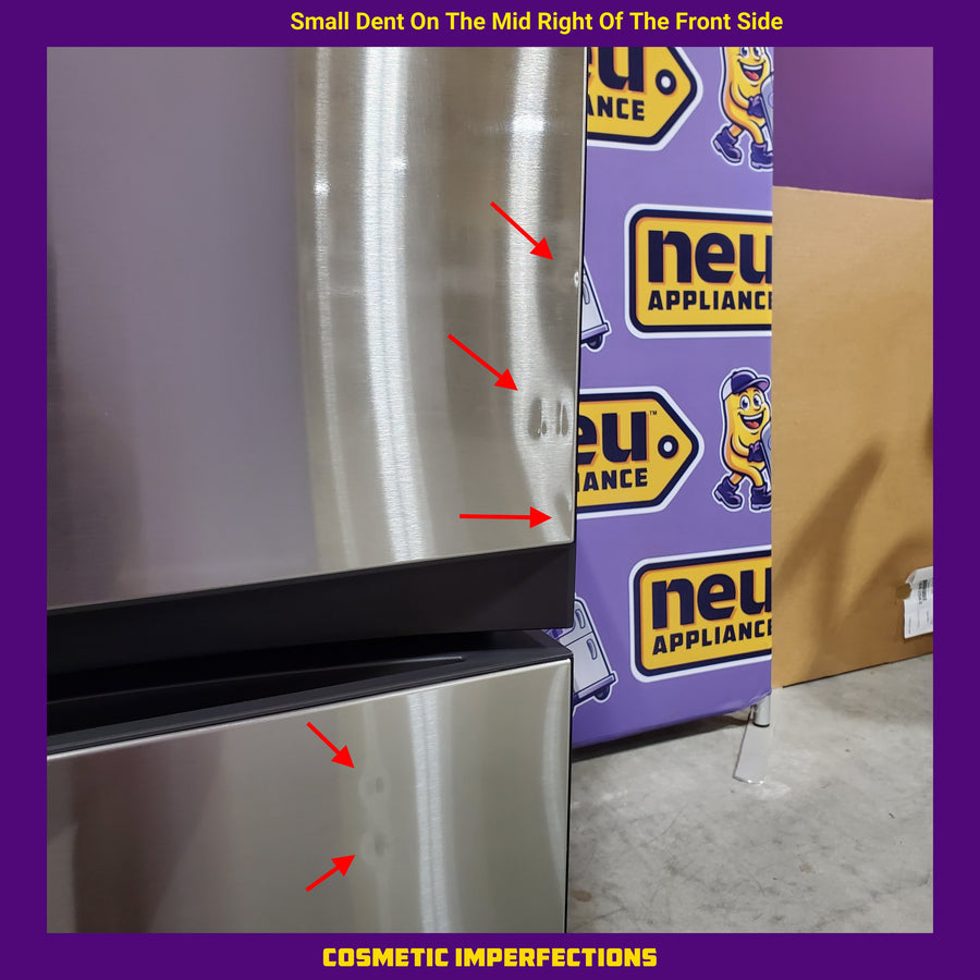 Samsung Bespoke Stainless Steel 3 Door French Door 30 Cu. Ft. Refrigerator with EZ Open Handle and Dual Ice Makers 22134SD242 - RF30BB6200QL - Scratch and Dent (Moderate)