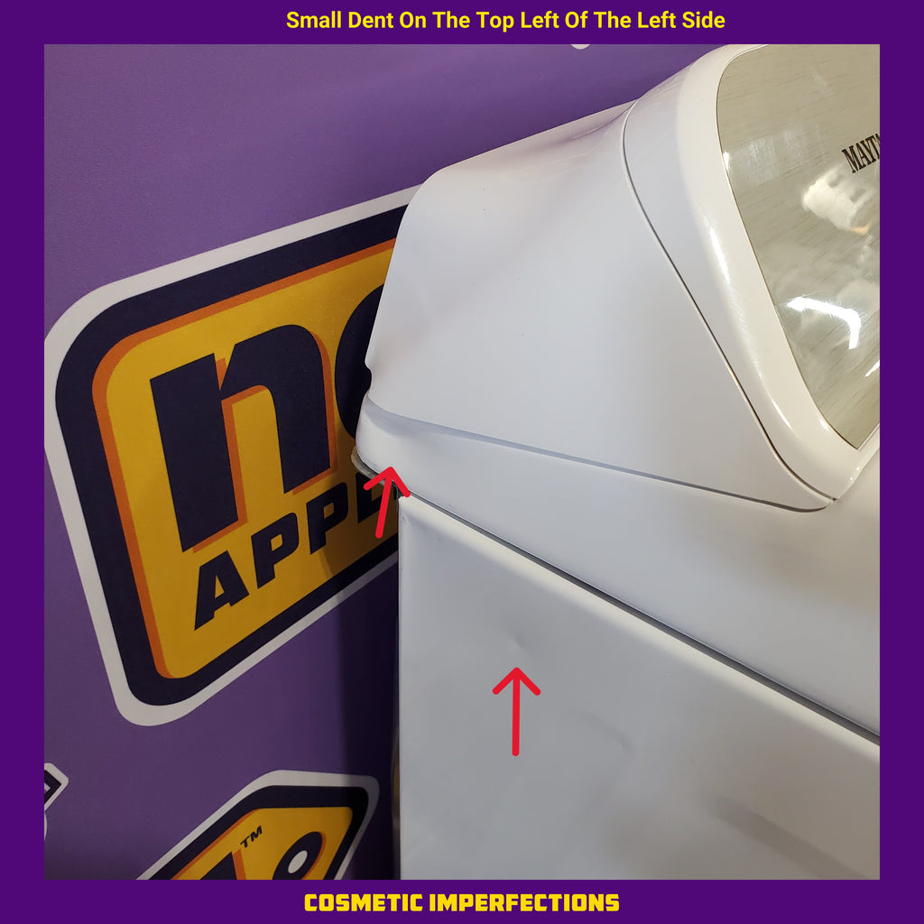 Maytag 4.7 cu. ft. Smart Top Load Washing Machine with Extra Power Button and Deep Fill Option MVW6230HW - Open Box and Maytag 7.0 cu. ft. Electric Dryer with Moisture Sensing and Quick Dry Cycle 15029 - MED6200KW - Scratch & Dent (Minor)