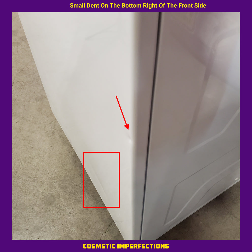 GE Unitized Spacemaker® 3.8 cu. ft. Capacity Washer with Stainless Steel Basket and 5.9 cu. ft. Capacity Electric Dryer 1CR000150 - GUD27ESSMWW - Scratch & Dent (Minor)