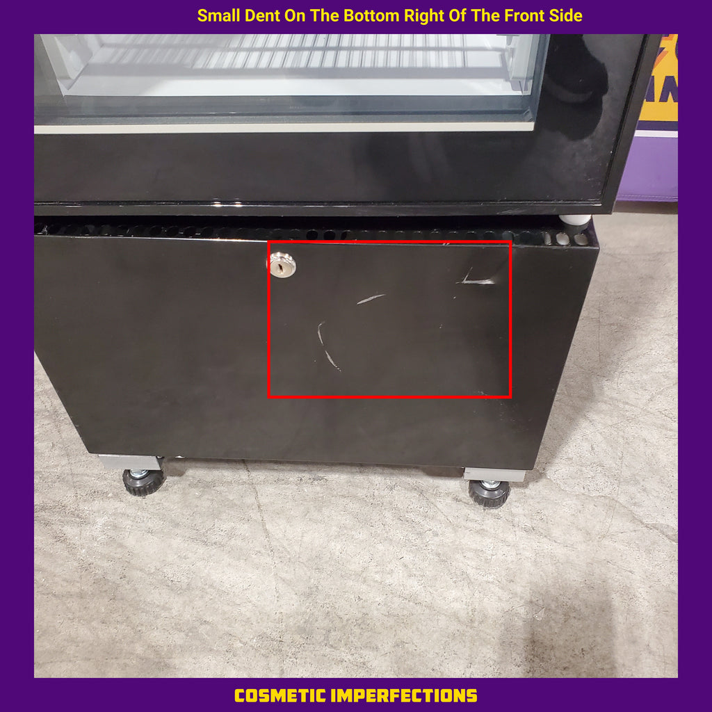Pictures of Koolmore 17 in. 6.5 cu. ft. Manual Defrost Slim Commercial Merchandiser Upright Freezer in Black 25139SD820 - KM-MDF-17S - Scratch & Dent (Moderate) - Neu Appliance Outlet - Discount Appliance Outlet in Austin, Tx