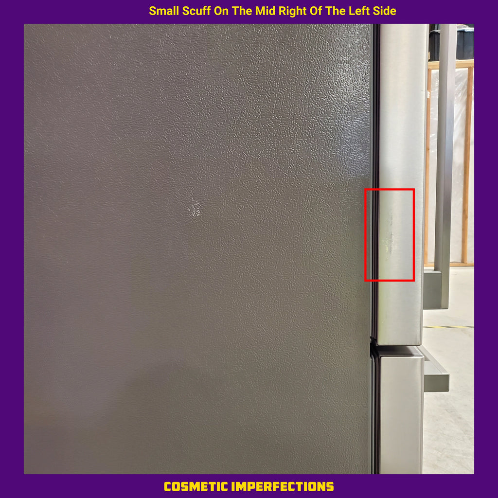 Pictures of Hisense Counter Depth Bottom Freezer 17.2 Cu. Ft. Refrigerator with LED Lighting and Super Cool and Super Freeze in Fingerprint Stainless Steel HRB171N6ASE - 3SD665 - Scratch and Dent (Minor) - Neu Appliance Outlet - Discount Appliance Outlet in Austin, Tx