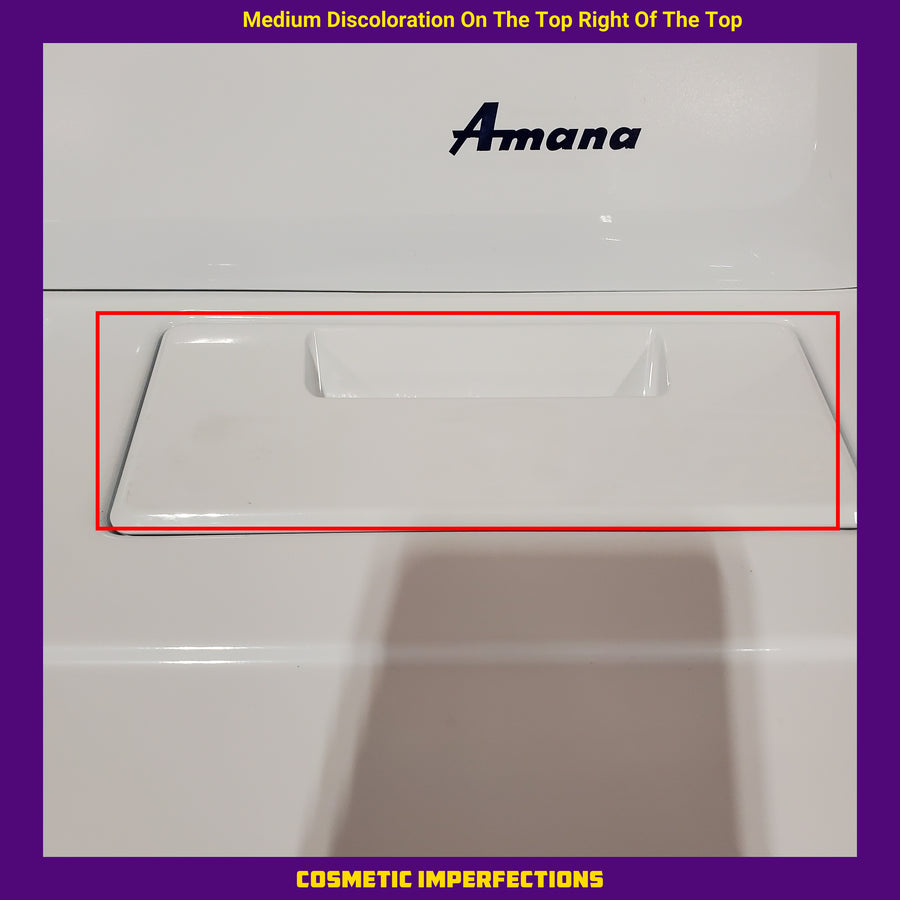Amana 6.5 Cu. Ft. Electric Dryer with Wrinkle Shield Option and Automatic Dryness Control in White 22137SD373 - NED4655EW - Open Box