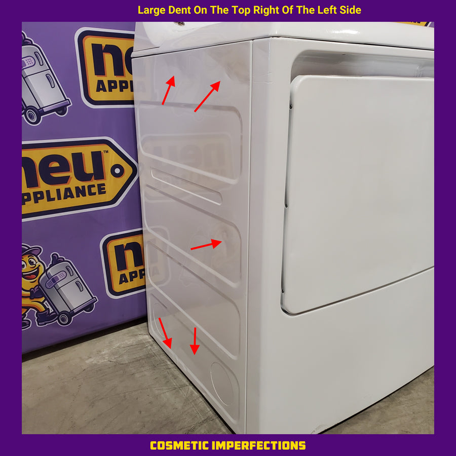 GE White Top Load 4.0 Cu. Ft. Capacity Washer with Stainless Steel Wash Basket GTW325ASWWW - New in Box and GE White Electric Aluminized Alloy Drum 7.2 Cu. Ft. Dryer with Sensor Dry and Extended Tumble 16210 - GTD45EASJWS - Certified Refurbished