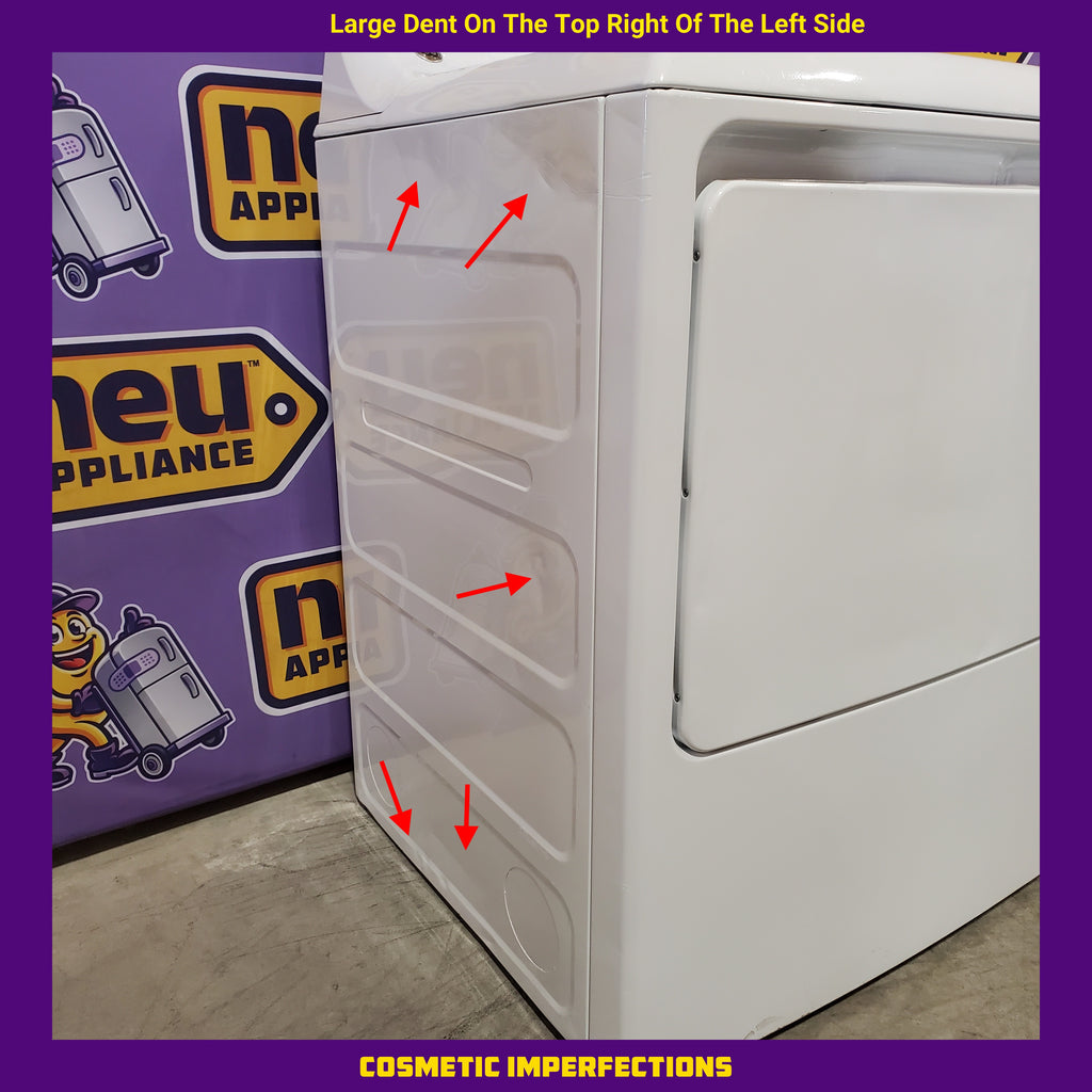 GE White Top Load 4.0 Cu. Ft. Capacity Washer with Stainless Steel Wash Basket GTW325ASWWW - New in Box and GE White Electric Aluminized Alloy Drum 7.2 Cu. Ft. Dryer with Sensor Dry and Extended Tumble 16210 - GTD45EASJWS - Certified Refurbished