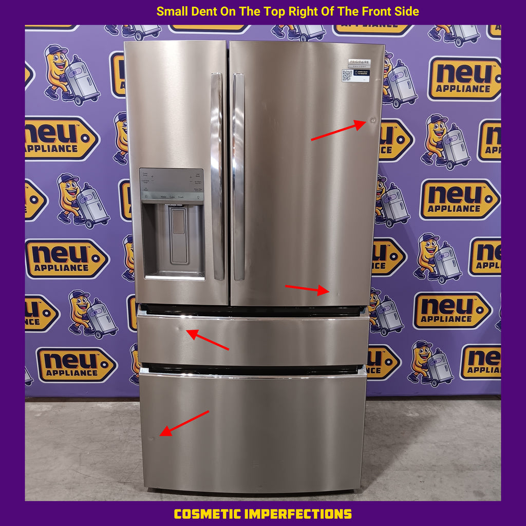 Pictures of Frigidaire Gallery 22 Cu. Ft. 4-Door Counter-depth French Door Refrigerator with Ice Maker (Fingerprint Resistant Stainless Steel) ENERGY STAR 20131SD199 - GRMC2273CF - Scratch & Dent (Moderate) - Neu Appliance Outlet - Discount Appliance Outlet in Austin, Tx