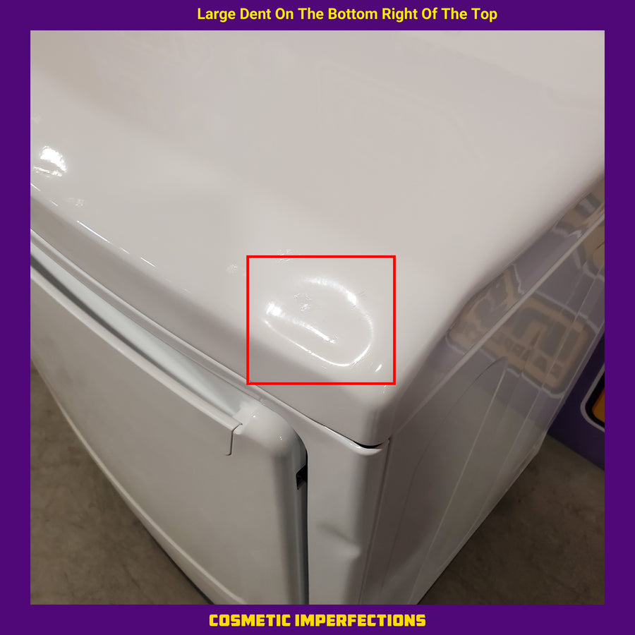 LG ENERGY STAR 7.3 cu. ft. Gas Dryer with Dial-A Cycle Knob and FlowSense Duct Clogging Indicator  31131SD56 - DLG6101W - Scratch & Dent (Major)